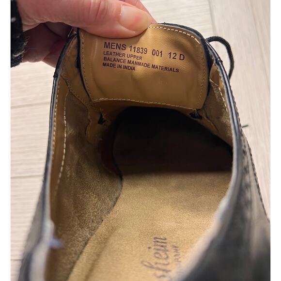 Florsheim men\'s leather black wingtip oxford lace up dress shoes. ‎ Sz 12D main image 7